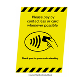 Card & Contactless Payments Wherever Possible A5 Freestanding Counter Top Sign